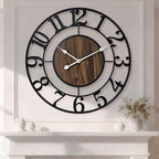 Large Metal Wall Clock, 30 Inch Retro Decorative Silent, Non Ticking, Battery by Unknown