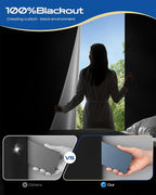 37" W x 72" L 100% Portable Blackout Curtains, Total Darkness No-Drill Black - Image 5