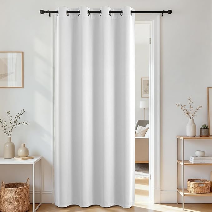 Joydeco Blackout Door Curtain for Doorway Privacy 90 Inches Long, Grommet by JOYDECO