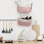 TeoKJ Over the Door Hanging Basket, 3-Tier Woven Cotton Wall-Mounted Storage - Image 9
