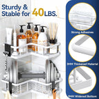 YASONIC Corner Shower Caddy, No Drilling Shower Shelf - Image 2