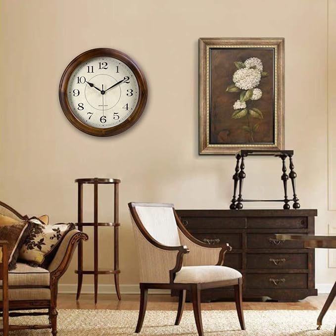 Kesin Wall Clock Wood 14 Inch Silent Wall Clocks Large Decorative Battery - Image 4