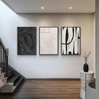 Large Framed Black and White Abstract Wall Art - Image 4