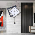 Wall Clock with Pendulum, Silent Quality Quartz Battery Operated, Metal Modern by DankeitProduct