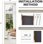 Full Length Door Mirror 14x48, Metal Frame - Image 7