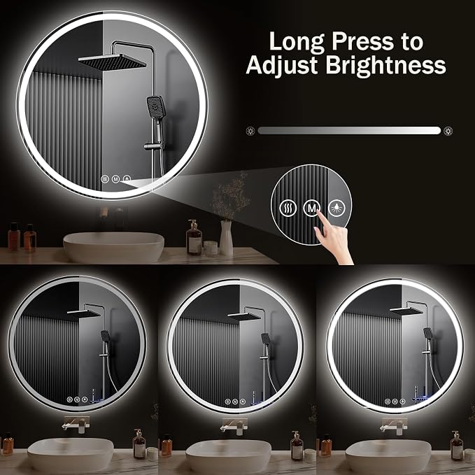 LED Bathroom Mirror 28 Inch Round Bathroom Mirror - Image 7