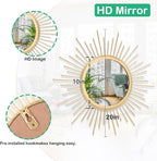 Large Gold Spoked Sunburst Wall Mirror Boho Home Decor Round Wall Art Mirror - Image 7