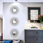 3 Pack Metal Mirrors for Wall Sunburst Wall Mirrors Home Décor Decorative - Image 3