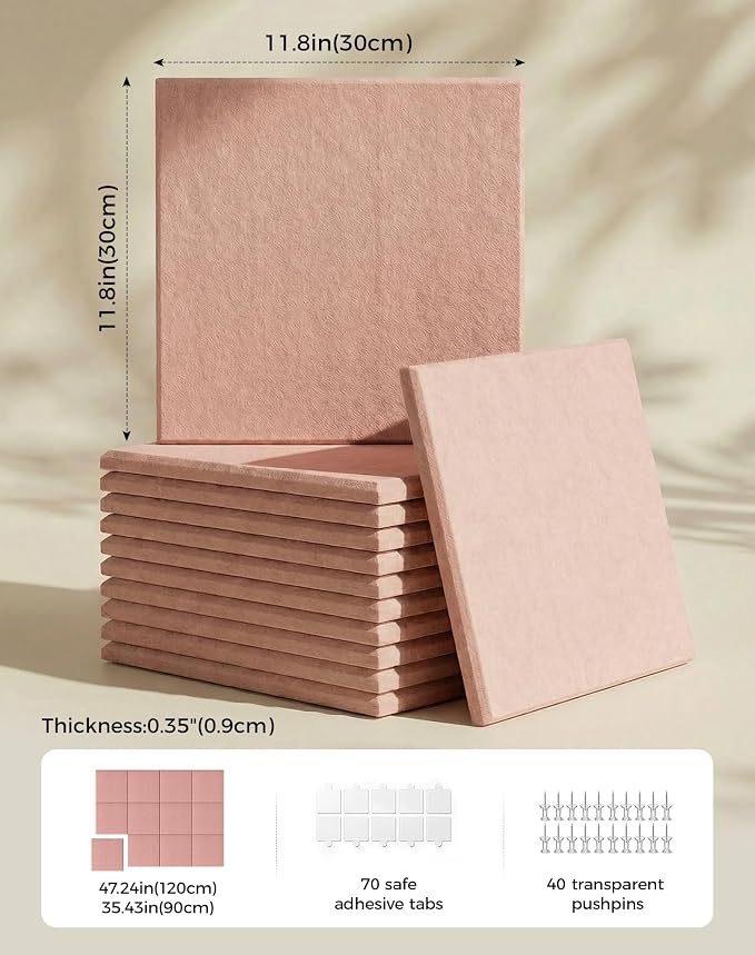 Aothia 12-Pack Felt Bulletin Board Tiles - Image 2