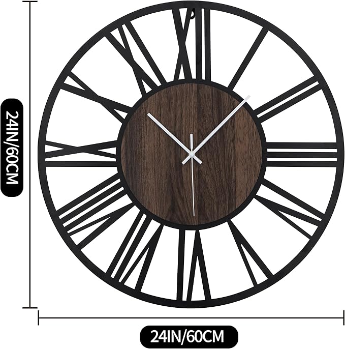 LEIKE Large Wall Clocks for Living Room, Non Ticking, Battery Operated - Image 3