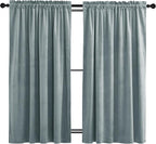 NICETOWN Greyish Blue Velvet Curtains 52" x 63", 2 Panels by NICETOWN