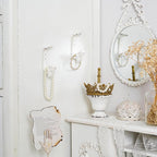SOFFEE DESIGN 2pcs White Mermaid Shape Metal Coat Hooks, Playful Mermaid Design - Image 2