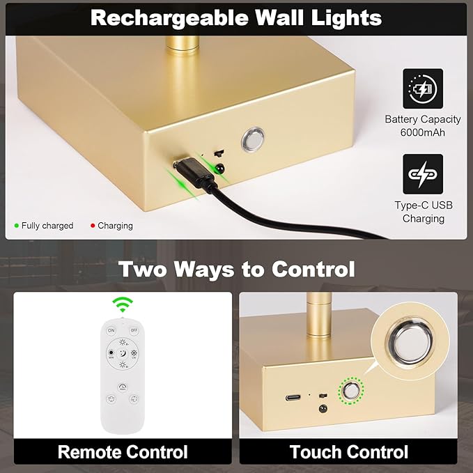 Battery Operated Wall Sconce Set of Two - Image 5