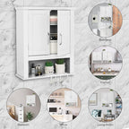 VINGLI Bathroom Wall Cabinet 21"x8.5"x25" Modern White Medicine Wall Mount - Image 7