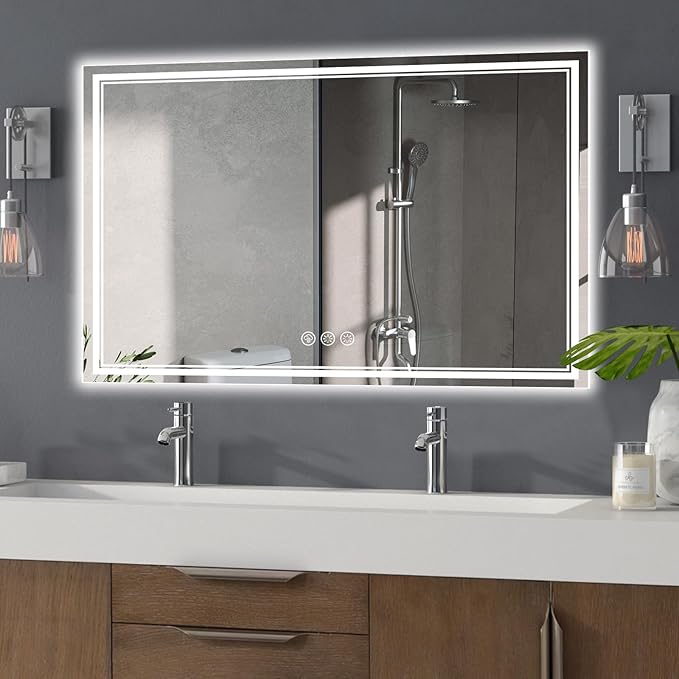 Ratsamee 55x36 Inch Led Mirror for Bathroom by RATSAMEE