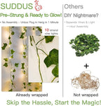 suddus 300 LED Vines with Lights Plug in, 9.8ft x 9.8ft Fairy Lights with Vines - Image 6