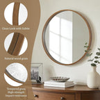 WallBeyond Circle Mirror with Wood Frame - Image 5