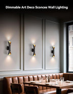 Tubicen Wall Sconces Set of Two Dimmable Mid-Century Modern Black and Gold - Image 4