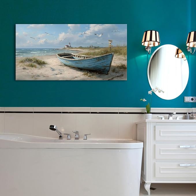 Coastal Wall Art Beach Wall Decor Nautical Ocean Canvas Picture Nature Seaside - Image 5
