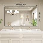 LOAAO Black Bathroom Mirror 60"X36" - Image 9