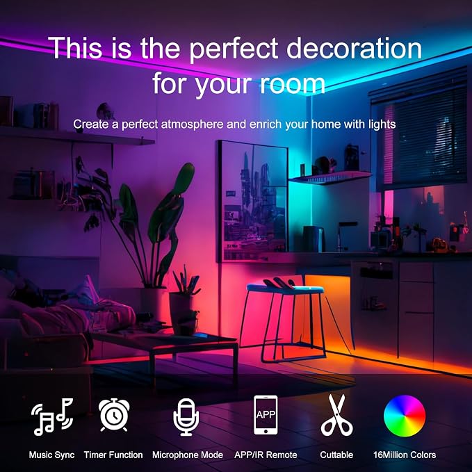 LED Strip Lights For Bedroom 130 FT - Image 2