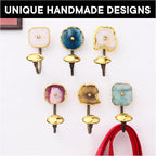 Indian Shelf Pack of 6 Stone Wall Hooks Decorative Modern - Image 7