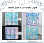 COKAOBE Rainbow Blue Shimmer Wall Backdrop 24PCS Square Sequin Shimmer Backdrop - Image 4