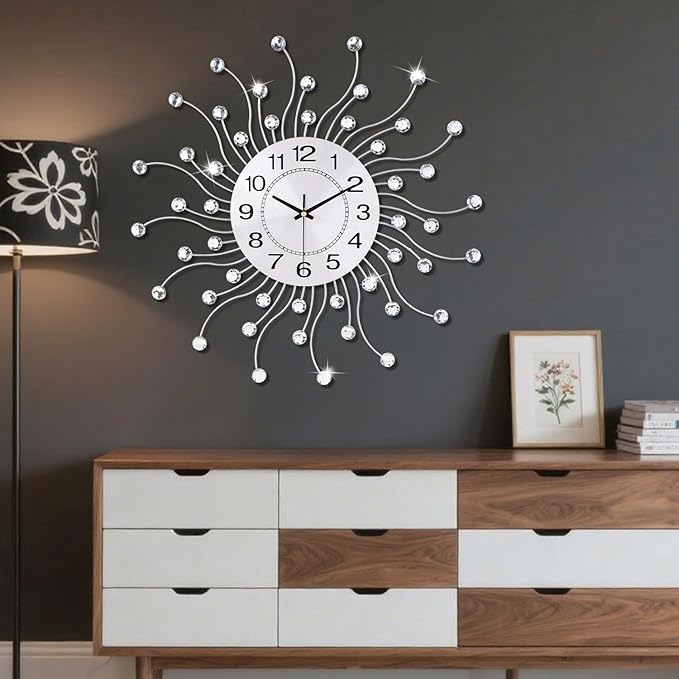 Large Wall Clock for Living Room Decor, Quiet Metal Quartz Clocks Modern Dial - Image 7