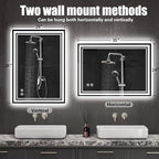 24“ x 36” LED Mirror for Bathroom Front and Backlit Anti-Fog Dimmable 3 Colors - Image 6