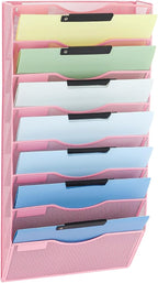 EASEPRES 8 Pocket Mesh Hanging Wall File Organizer, Wall Mounted Mail Paper by EASEPRES