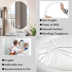 JUNEBRUSHS Oval Mirror, Acrylic Oval Bathroom Mirrors Unbreakable Frameless - Image 4