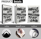 Enlaizhude Hello MTV Welcome To My Crib Quote Poster, Vintage Black White - Image 2