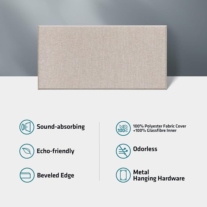 UMIACOUSTICS 4 PCS Acoustic Panels, 2“ Thick 23.6" x 11.8" Fiberglass Sound - Image 5