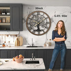 Micasso Vintage Large Wall Clock: 30Inch FarmhouseTree of Life Metal - Image 7