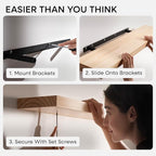 Homeforia 24 inch Natural Floating Shelf, High End Solid Real Wood 24inch Small - Image 6