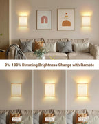 FINCMY Battery Operated Wall Sconces Set of Two, 18 RGB Colors Stick on Wall - Image 6