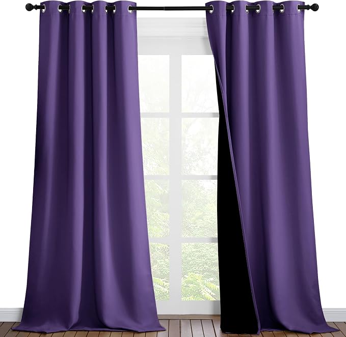 NICETOWN Lilac Purple Full Shade Curtain Panels, Pair of Thermal Insulated & by NICETOWN