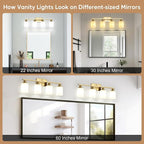 Ascher Bathroom Light Fixtures, 4-Light Vanity Light Over Mirror, Wall Lamp - Image 7