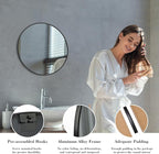 NEWBULIG Round Bathroom Mirror for Over Sink, 20 Inch Wall Mount Vanity Circle - Image 4