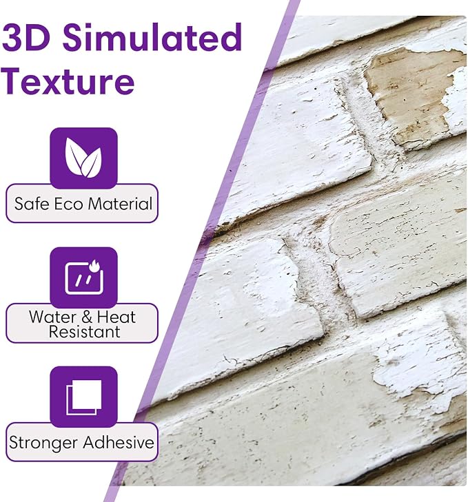 3D Faux Brick Wall Panels Peel and Stick, Small Brick-Look Textured Wall Sticker - Image 4