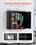 VEVOR Metal Wall Cabinet, 30W x 12.2D x 30H Inch, Steel Floating Hanging - Image 3