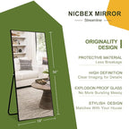 NicBex Full Length Mirror with Stand, Shatter-Proof Glass - Image 5