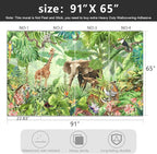 -Green Rainforest Plants Animals Tiger Cloth Wallpaper Jungle Plants Banana - Image 4