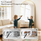 Oversized Full Body Mirror 35x78 inch Arched Full Length Mirror - Image 4
