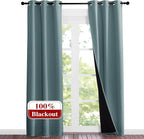 NICETOWN Greyish Blue Blackout Curtains 84 inches Long, Full Light Blocking by NICETOWN