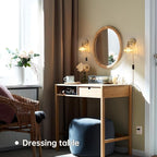 Shenmoyl Plug in Wall Sconce, Amber Tulip Glass Lampshade Wall Light Plugin - Image 4