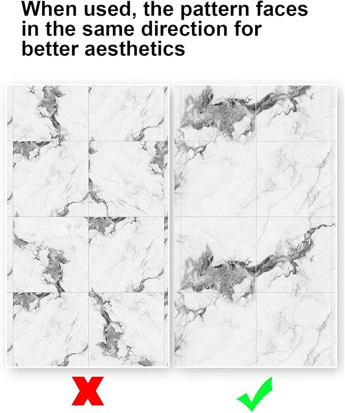 Chejiaye 22pcs Marble Peel and Stick Backsplash Waterproof Washroom Wall Panels - Image 9