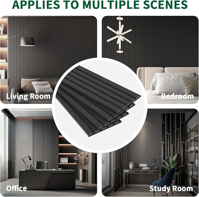 Wood Slat Acoustic Panels, 4 Pack 94" x 8"/ 240 x20cm Wood Wall Panels - Image 6