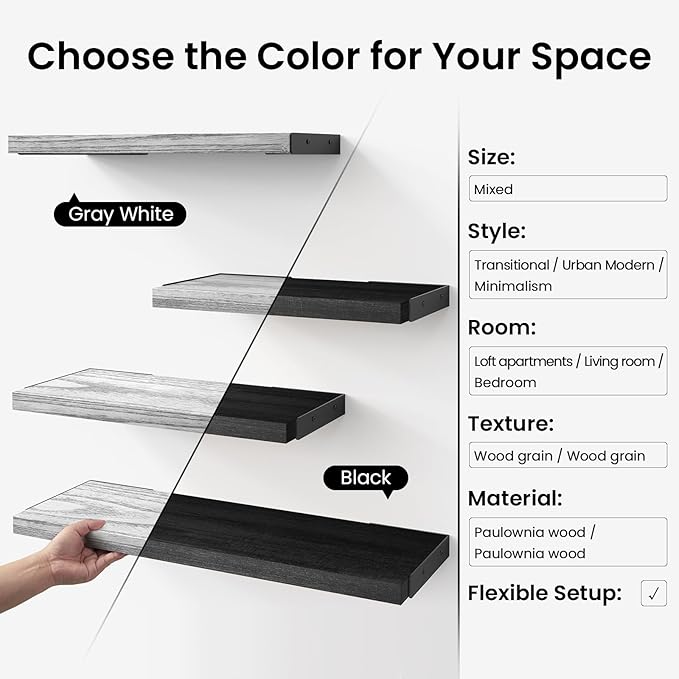 BAYKA Wall Shelves for Bedroom Decor, Floating Wall Shelves for Living Room - Image 8