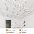 WOWSTAR 12-Pack 2x4ft Drop Ceiling Tiles, Waterproof Glue up Ceiling Panels - Image 4